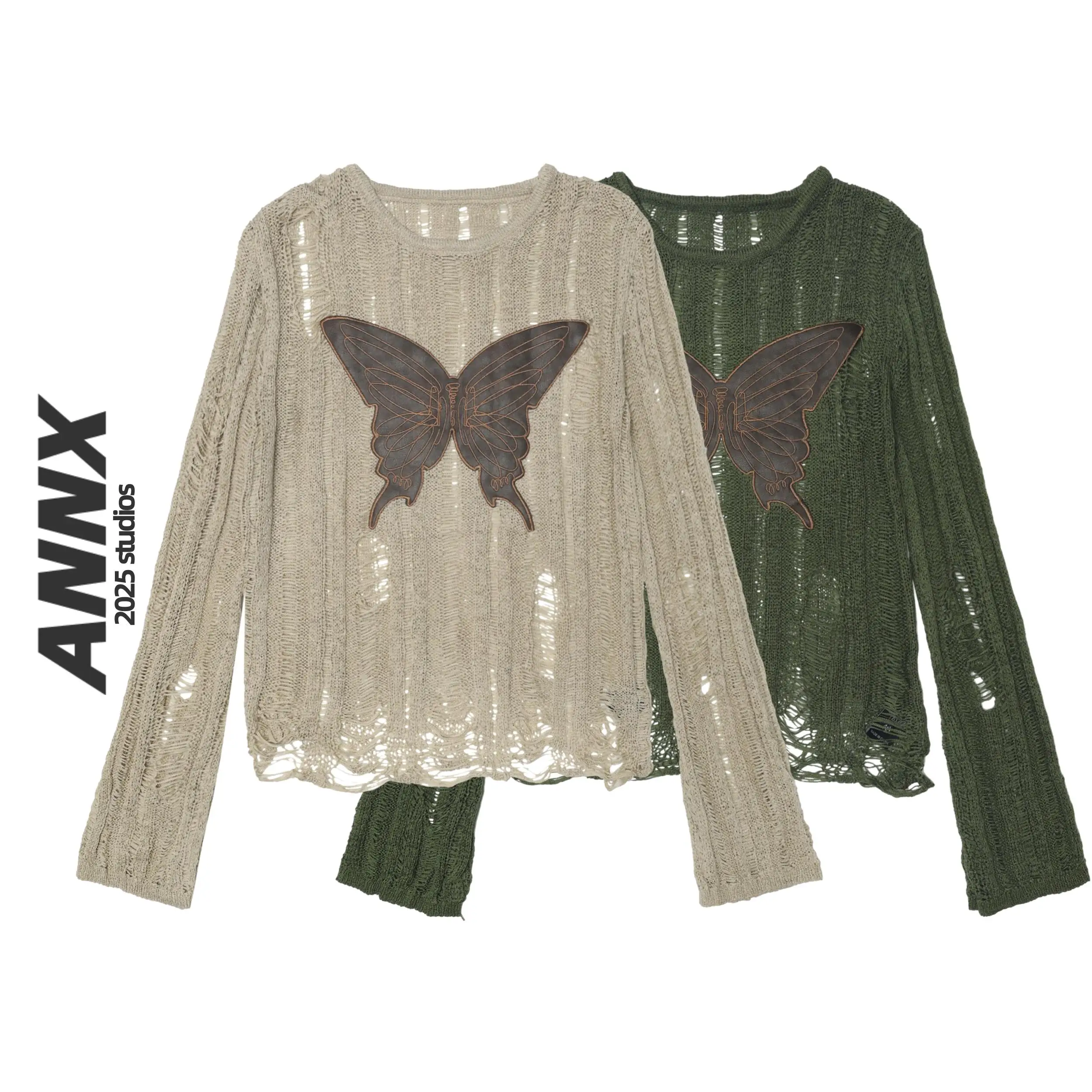 

Women's Green Gothic Pullover Knitted Sweater Elegant Harajuku Y2k Long Sleeves Oversize Sweaters Jumper Vintage 2000s Clothes