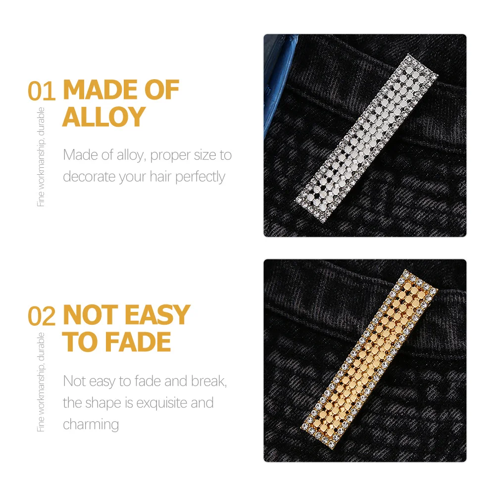 2 قطعة مقاطع حجر الراين أنيقة سبيكة المشابك المرأة إكسسوارات الشعر مقاطع جانبية صغيرة لتصفيف تقسيم مجعد مستقيم #1