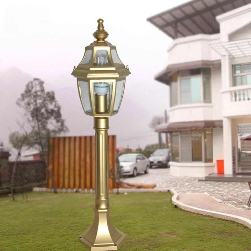 Produk baru lampu rumput E27 warna tembaga imitasi lampu taman rumput aluminium tahan air pencahayaan teknik pencahayaan taman