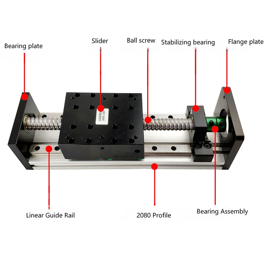 100MM 200MM 300MM SFU1605 Linear Slide Module Electric Ball Screw Guide Rail GX80