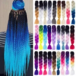 Synthetic Braiding Hair Pre Stretched Jumbo Braid Hair Extensions 24 inch 100g Kanekalon Hair For African Braids