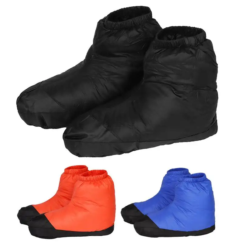 Winter Down Booties Down Booties Winter Slipper Boots Windproof Booties Comfortable to Wear for Walking Fishing Camping Hiking