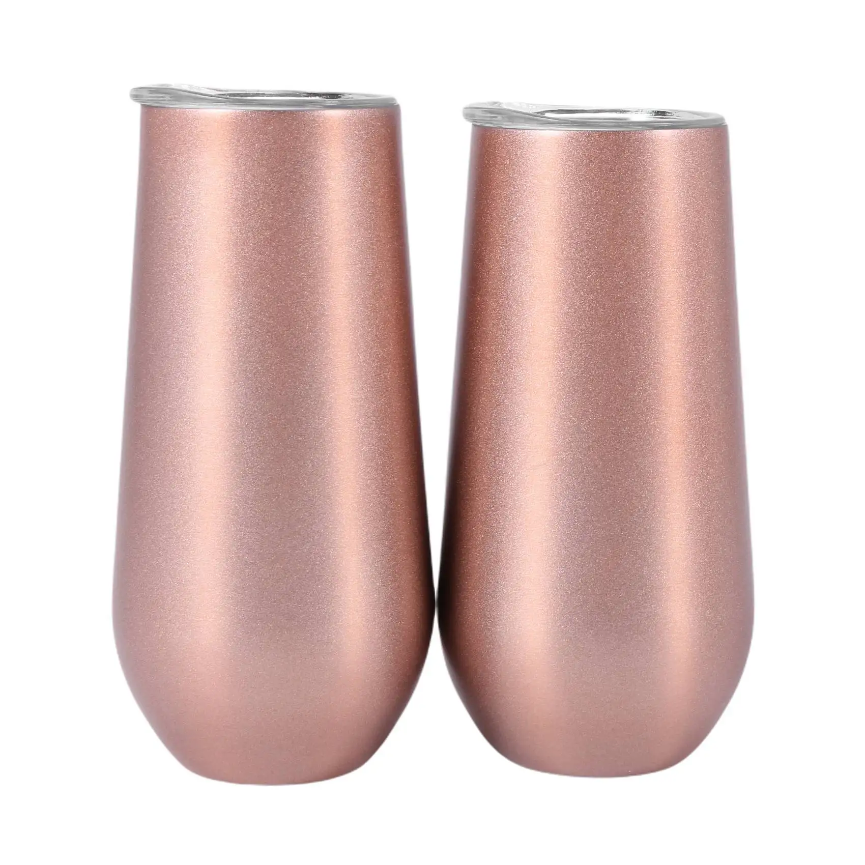 8 Packs Stemless Champagne Flutes Wine Tumbler 6 OZ Double-Insulated Wine Tumbler with Lids Unbreakable Cocktail Cups