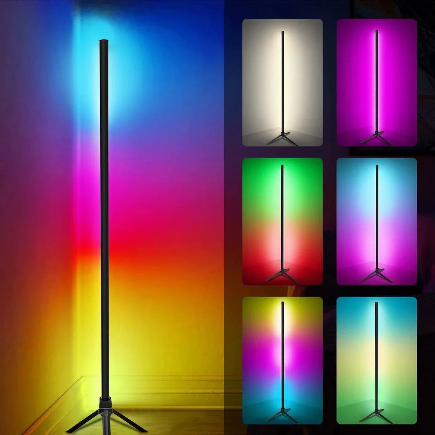 

RGB LED atmosphere RGB WW CW light Floor dimmable controlled Smart APP Standing Lamp BedRoom indoor USB corner standing light