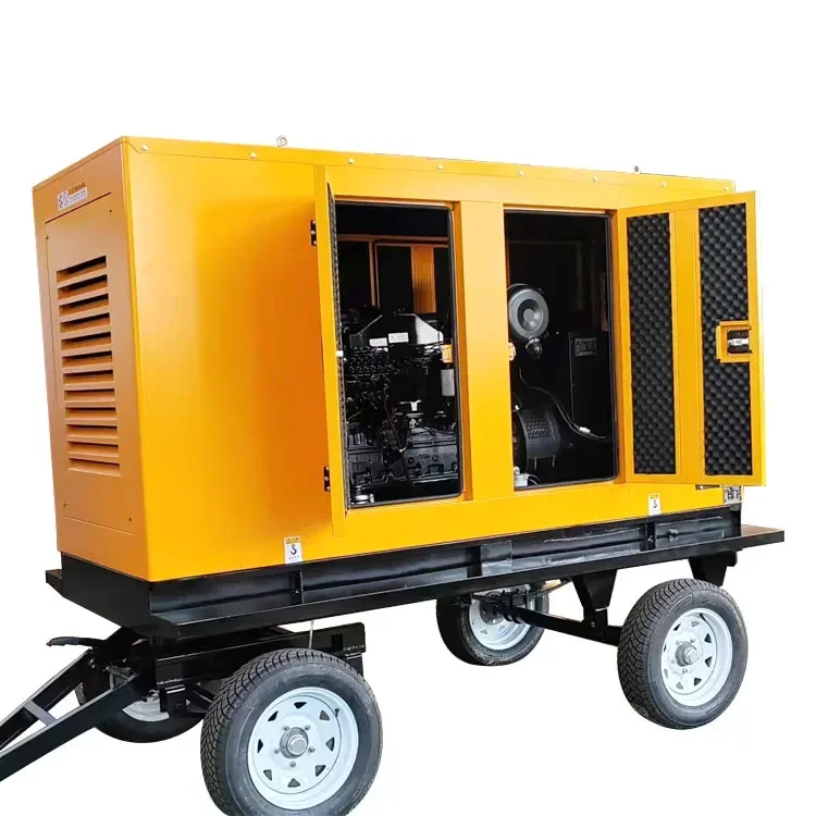 80KW diesel generator set silent mobile trailer portable all copper motor 100KVA price forCummins