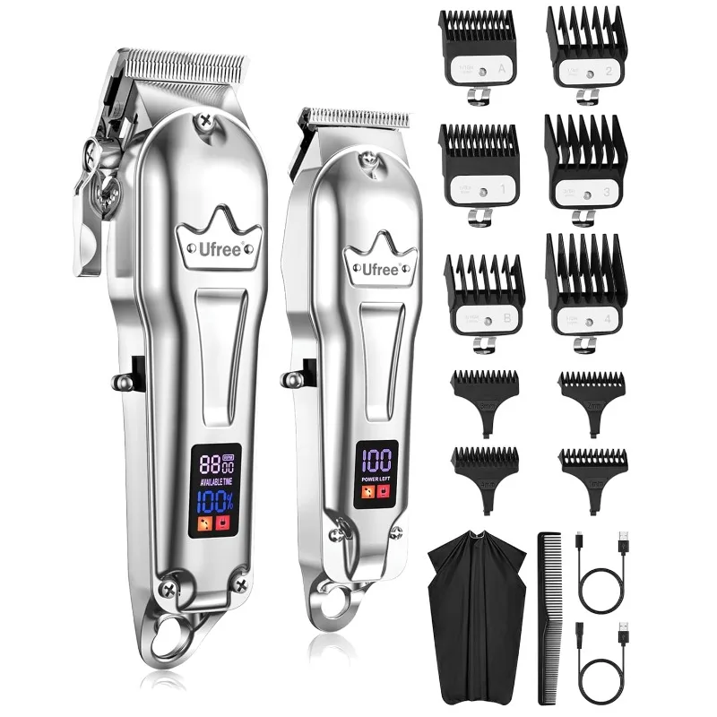 

Ufree Professional Hair Clippers for Men, Cordless Metal Barber Clippers and Trimmers Set, Clippers for Hair Cutting Kit