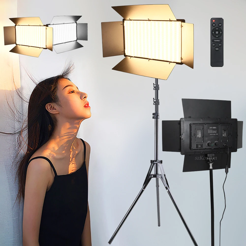 

LED Photo Studio Light Recording Video Lighting Photography Panel Fill Lamp With Tripod Stand Remote For Youtube Game Live