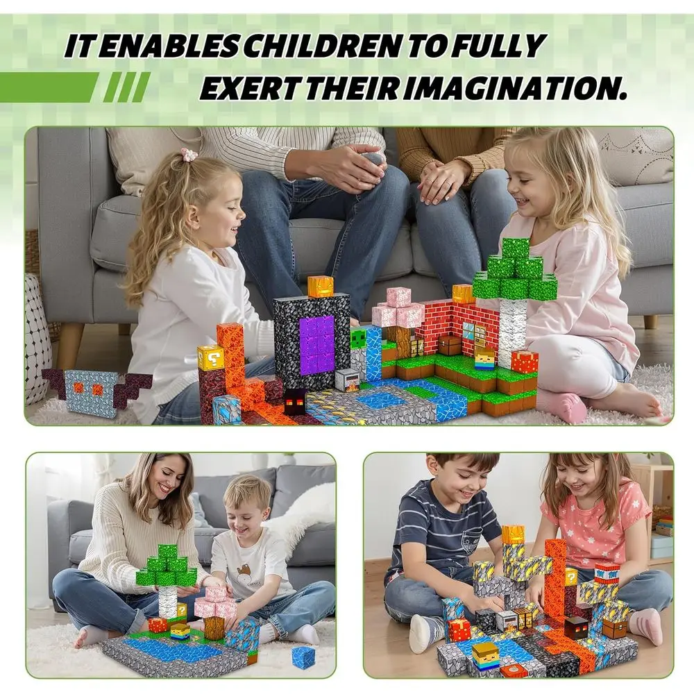 Magnetische bouwstenen - 200 stuks, 0,8 kubussen voor kinderen vanaf 3 jaar, STEM-speelgoed voor kinderen van 3-12 jaar, bouwvaardigheidtegels, ideale verjaardag