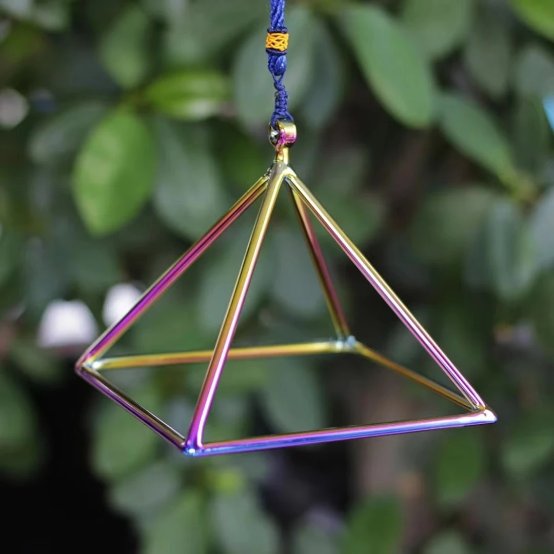 YXQY 3-10inch Alchemy Colorful Crystal Pyramid Yoga Meditation Colorful Pyramids Sound Therapy Percussion Instruments