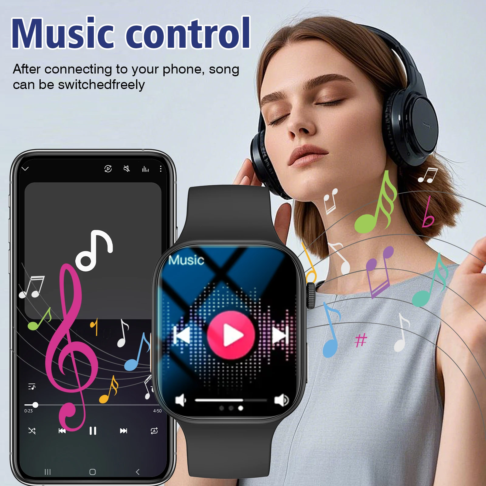 ساعة ذكية، مكالمات/قرص لاسلكي، وضع رياضي متعدد، تذكير عبر الرسائل القصيرة، تذكير بالمعلومات #4