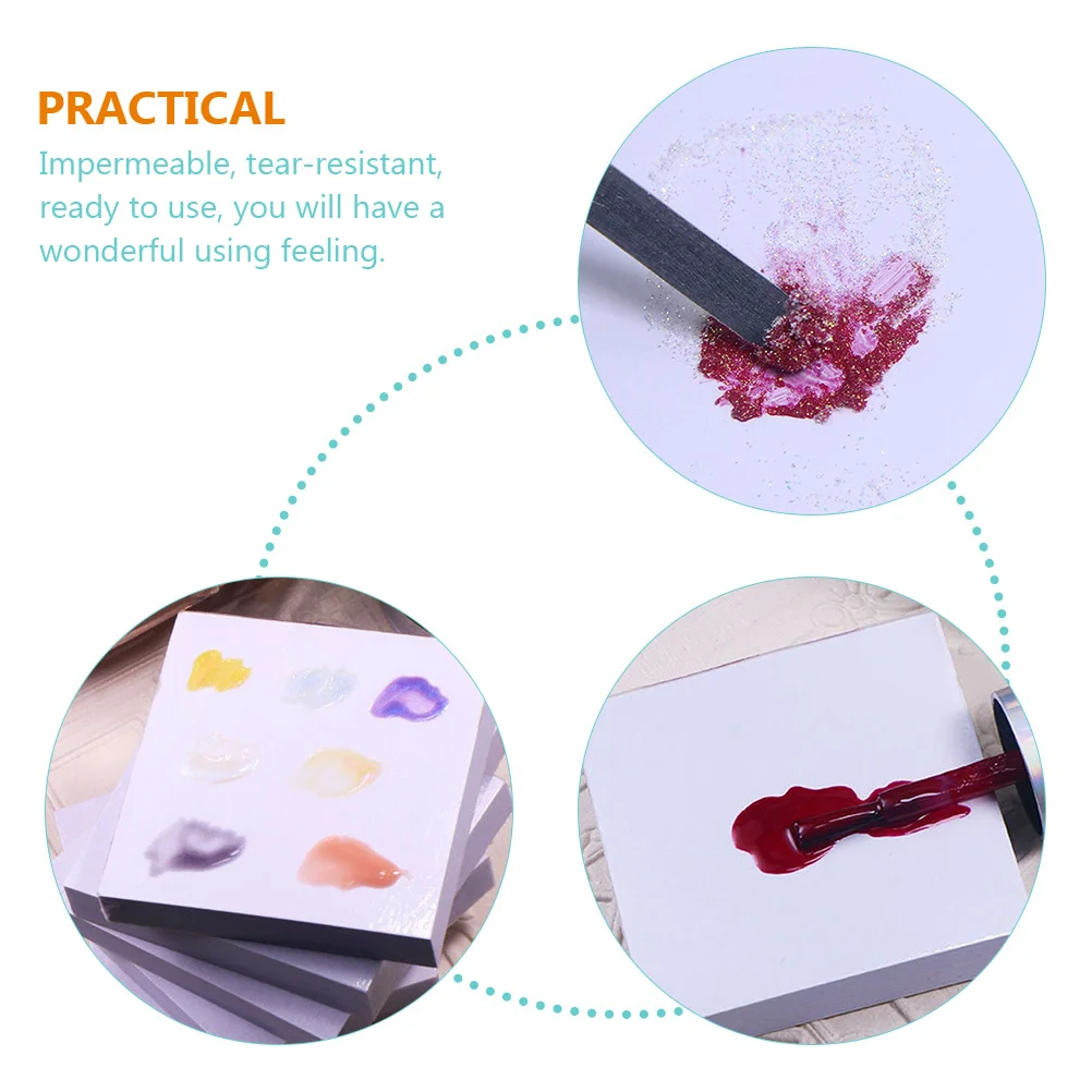 

100Pcs Nail Art Palettes Disposable Color Mixing Paper Impermeable Safe Material Multi Use Nail Tool for Polish and Glue Mixing