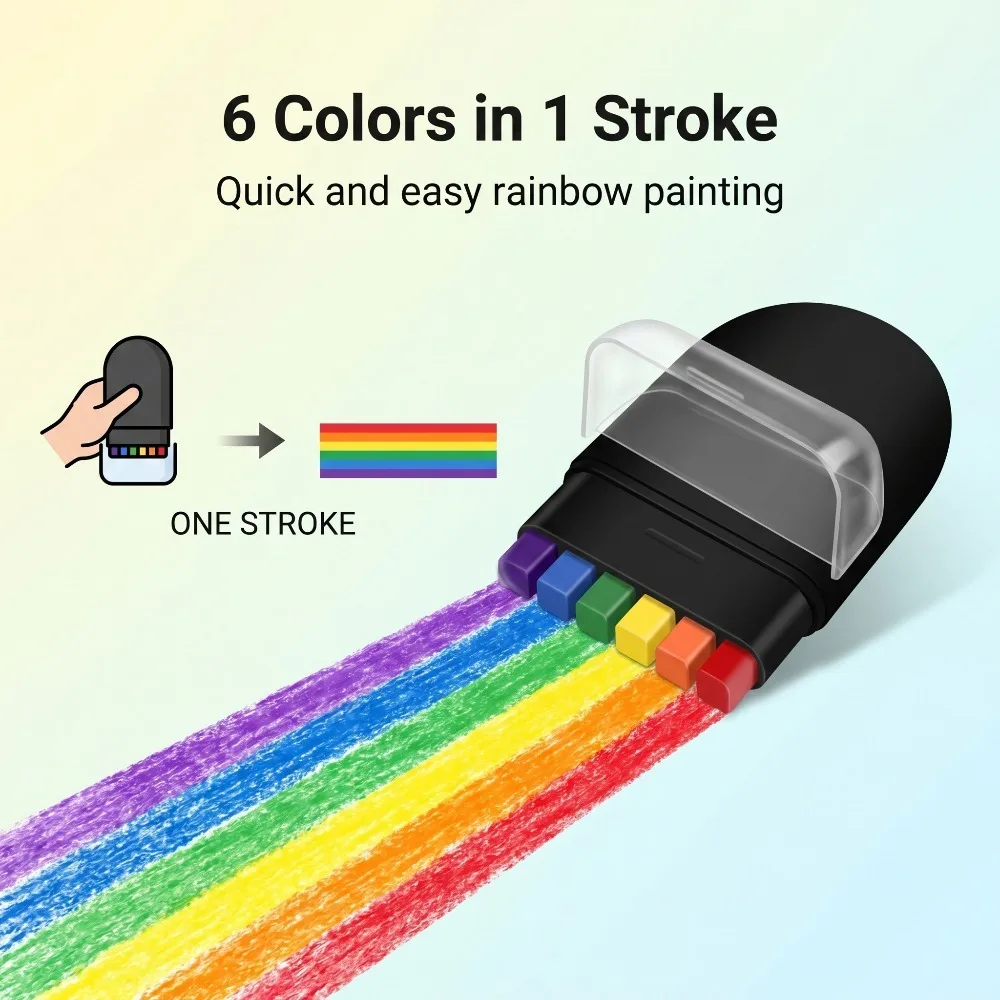 Rainbow Crayon Paint Rainbow Face Paint Birthday Celebration Party Colourful Theme Rainbow Body Face Marker Portable Pocket Size
