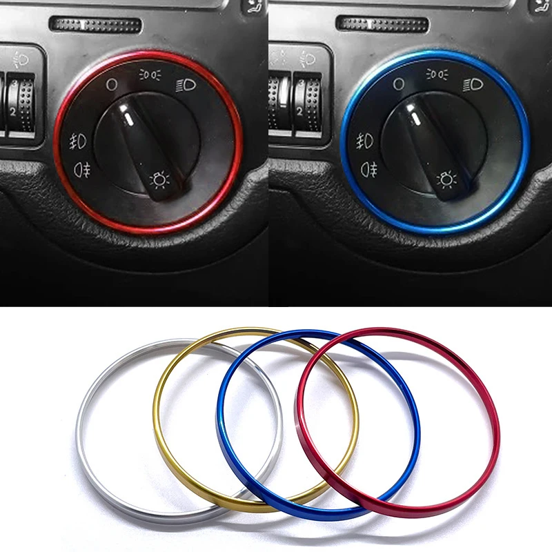 Car Headlight Adjust Switch knob decoration ring Trim Frame For Volkswagen VW Golf Jett MK5 MK6 Passat B6 B7 CC Touran Tiguan