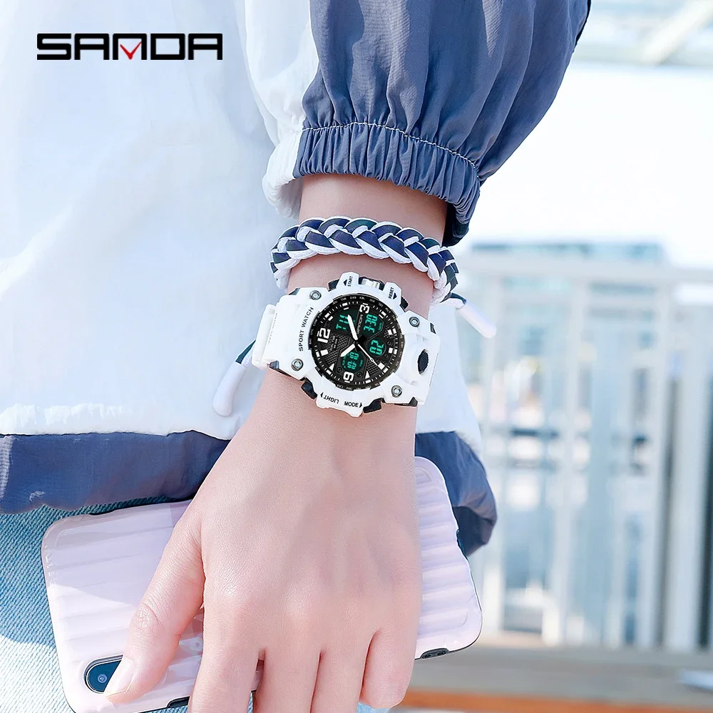 Sanda 942ใหม่นาฬิกานักเรียนอินเทรนด์แนวเกาหลีแนวสปอร์ตกันน้ำเรืองแสงเรียบง่ายทันสมัย