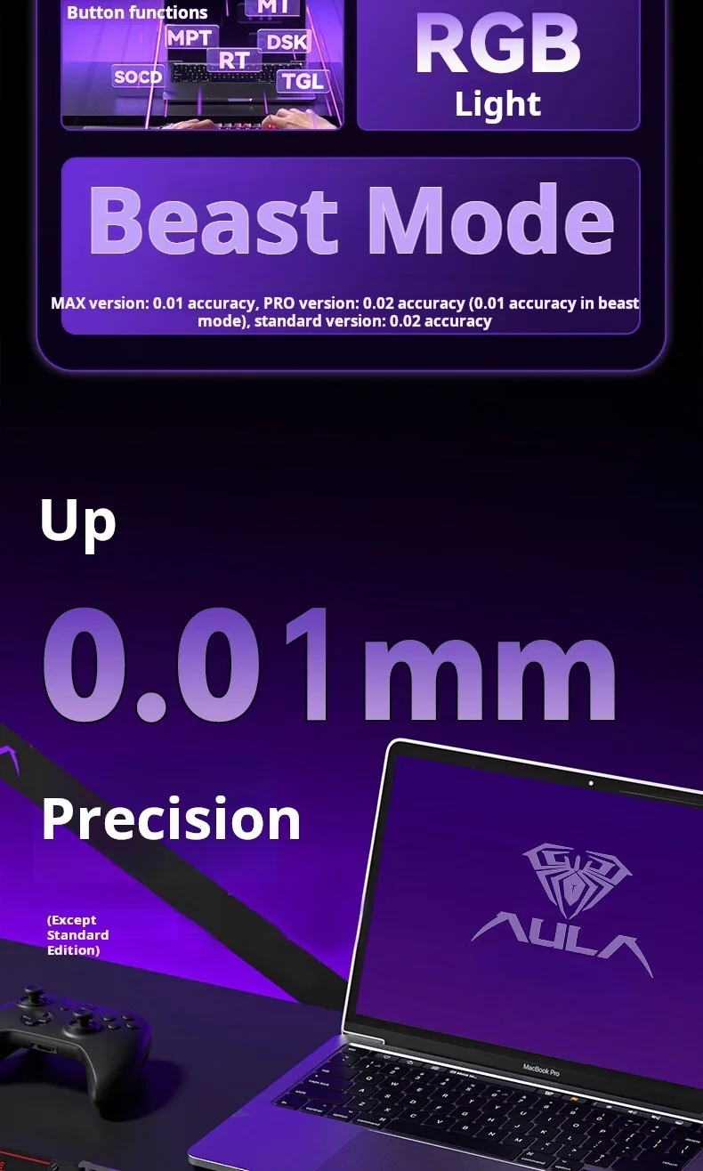 AULA WiN 60 Magnetic Axis Keyboard RT Custom Mechanical Wired Connection for Gaming with Webdriver for 8K Response Rate