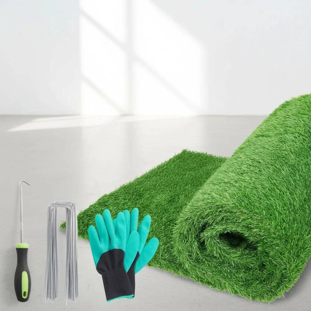 

5ft x 8ft Artificial Grass Turf Indoor Outdoor, Realistic Synthetic Fake Lawn Rug for Patio Balcony Garden with Drainage Holes