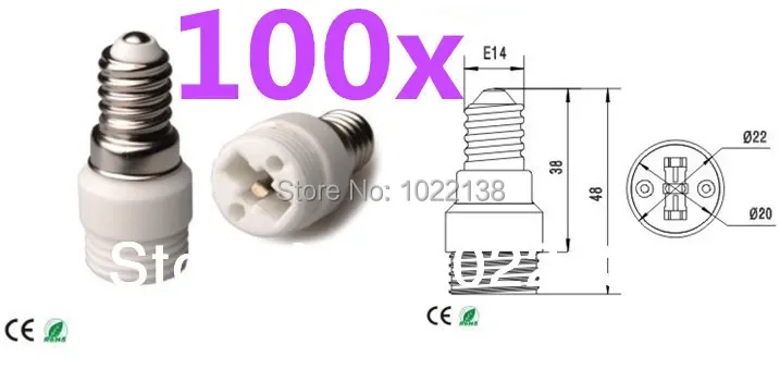 100pcs E14 to G9 LED Socket adapter lamp base E14-G9 Converter Extender bulb base lamp holder Free Shipping With Tracking No.