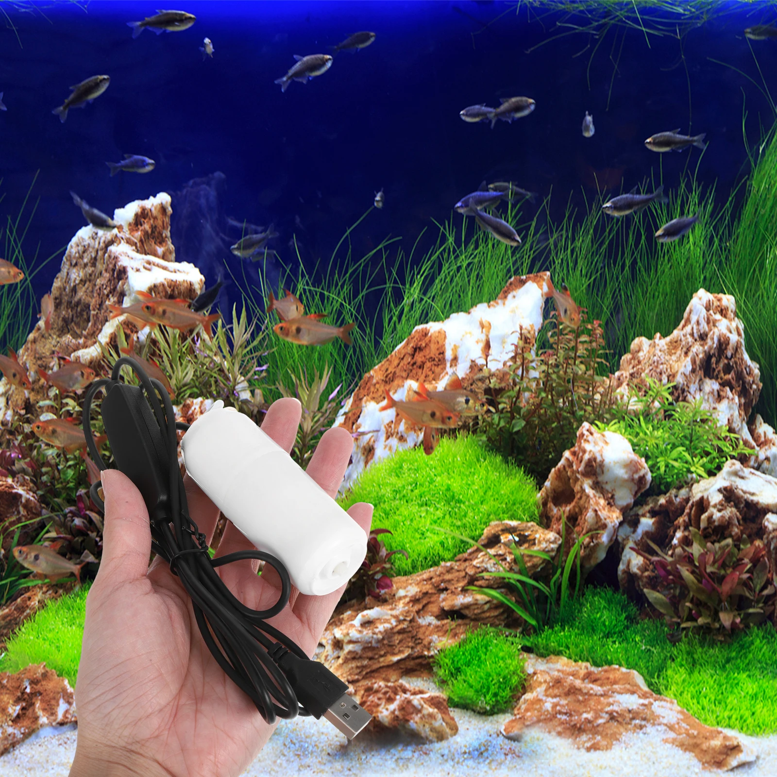 

Silent USB Mini Air Pump for Fish Tank Portable Oxygen Aerator Efficient Oxygenation Small Aquarium Electric Pumps Pet Supplies