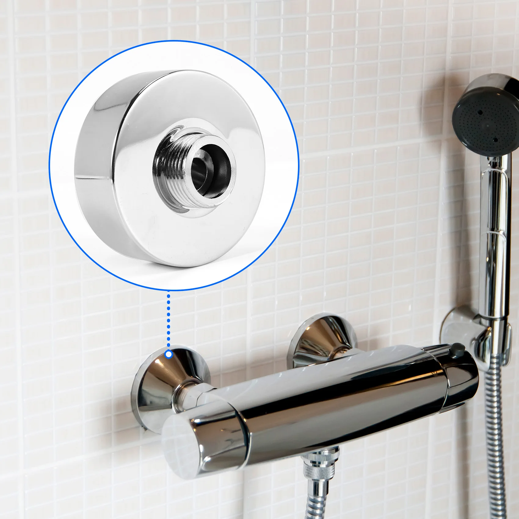 AA49 Adjusting the Angle of Intake Pipe Copper Shower Head Angled Curved Foot Eccentric Screw Corner Faucet Accessor A