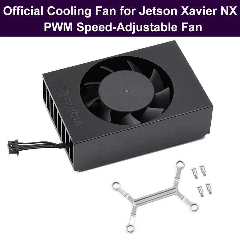 Jetson Xavier NX/Jetson Orin Official Cooling Fan PWM Speed-Adjustable Fan with Aluminum Alloy Cooling Bracket Screws