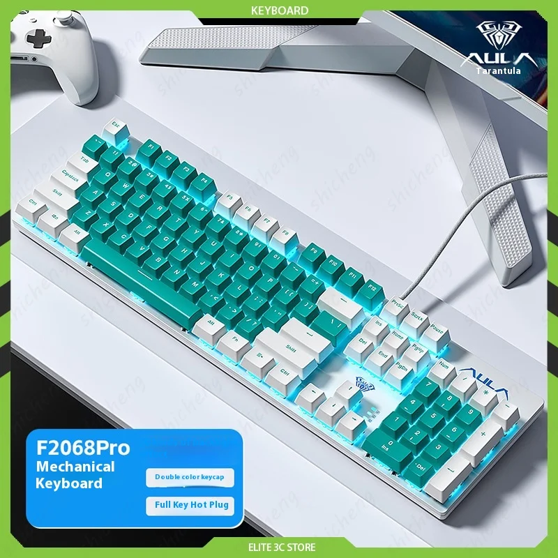 

Aula F2068pro Mechanical Keyboard Wired Hot Swappable Esports Game Specific Desktop Laptop Universal Frosted Panel Boy Gift