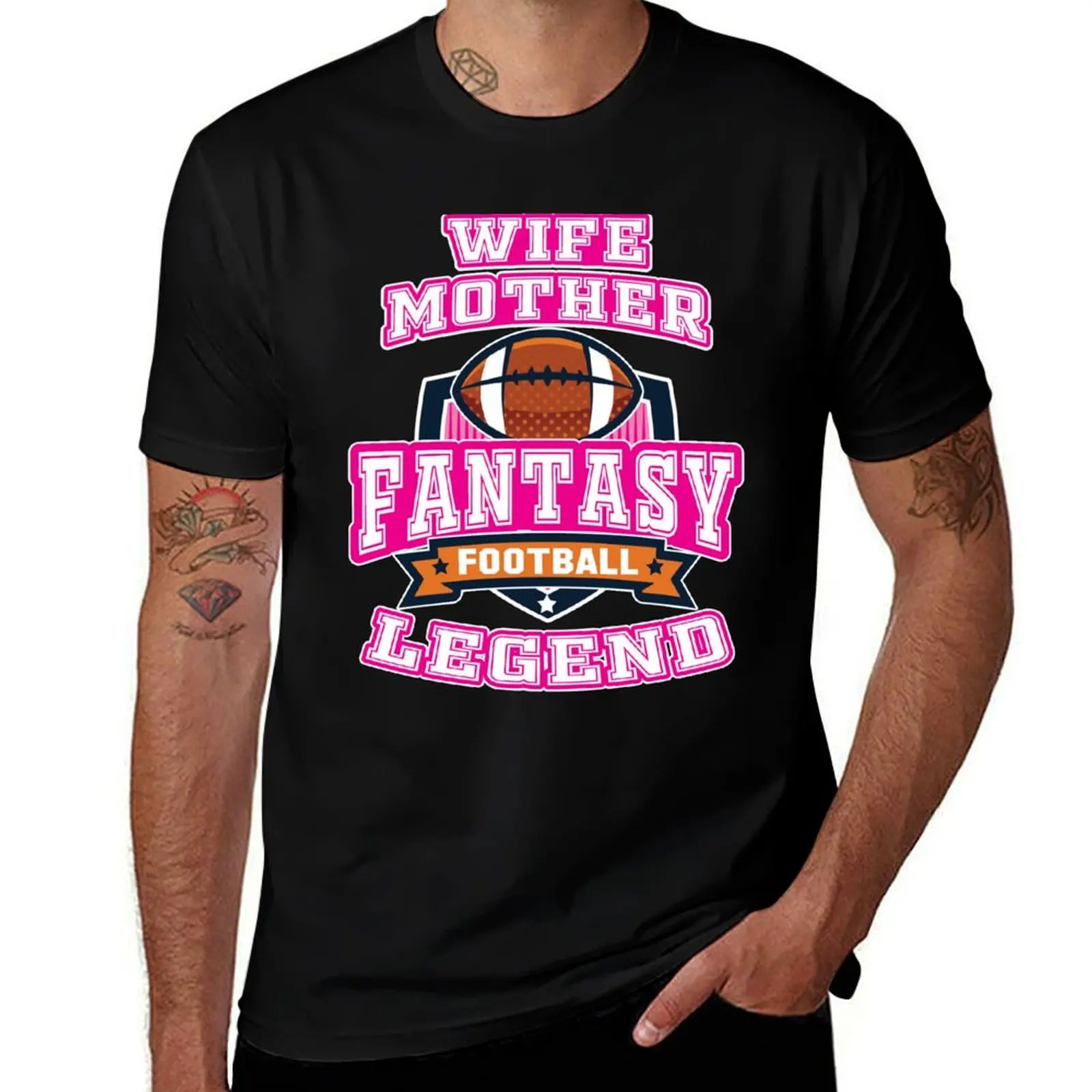 تي شيرت Fantasy Football Legend تي شيرت League Wife Mother تي شيرت للرجال تي شيرت جرافيك تي شيرت