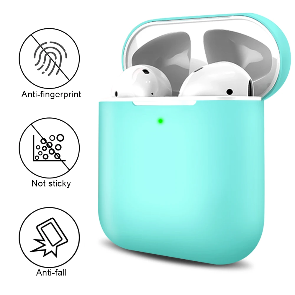 حافظة من السيليكون الناعم لأجهزة Apple Airpods 1/2 حافظة حماية لاسلكية مزودة بتقنية البلوتوث غطاء لجهاز Apple Airpods 2rd Gen