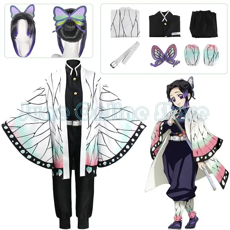 

Bear House 003 AA Kochou Shinobu Costume Anime Demon SIayer Cosplay Haori Cloak Suits Uniform Wig Halloween Pa 2025 New