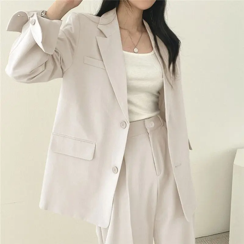 Faionable Loose Women's Suit Jaet Casual High-End Feel Spring Autumn New Sle Vintage Personali Small Western Clothes