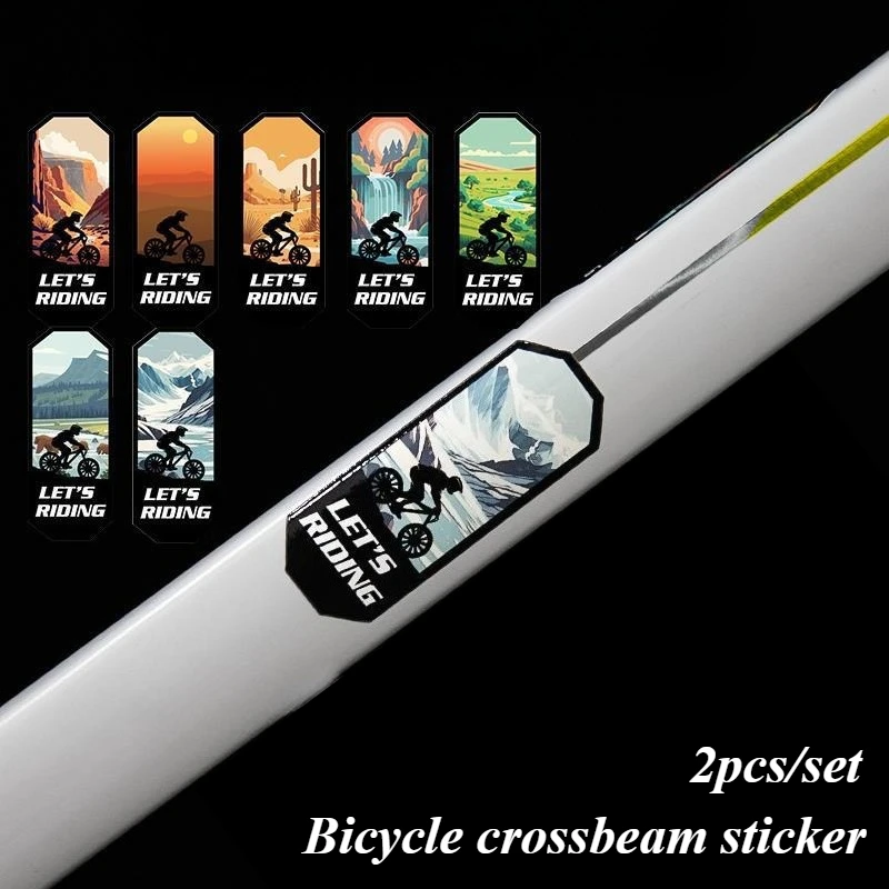 2pcs/set Bicycle Crossbeam Sticker Bike Personalized Sticker Decoration Waterproof Protective Stickers Bicycle Stickers