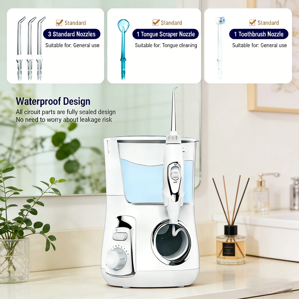

Desktop Oral Irrigator Electric 10 Modes 800ML Water Tank Dental Flosser Ideal for Home Oral Health