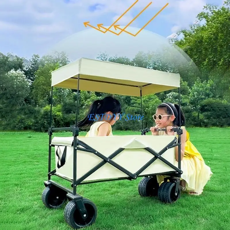 

G6DE Folding Trolley Accessory Awning Canopy Shopping Garden Camp Beach Cart Cover