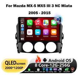 Android 16 Auto Carplay For Mazda MX-5 MX5 III 3 NC Miata 2005-2015 Car Radio Multimedia Video Player GPS Navigation Stereo BT
