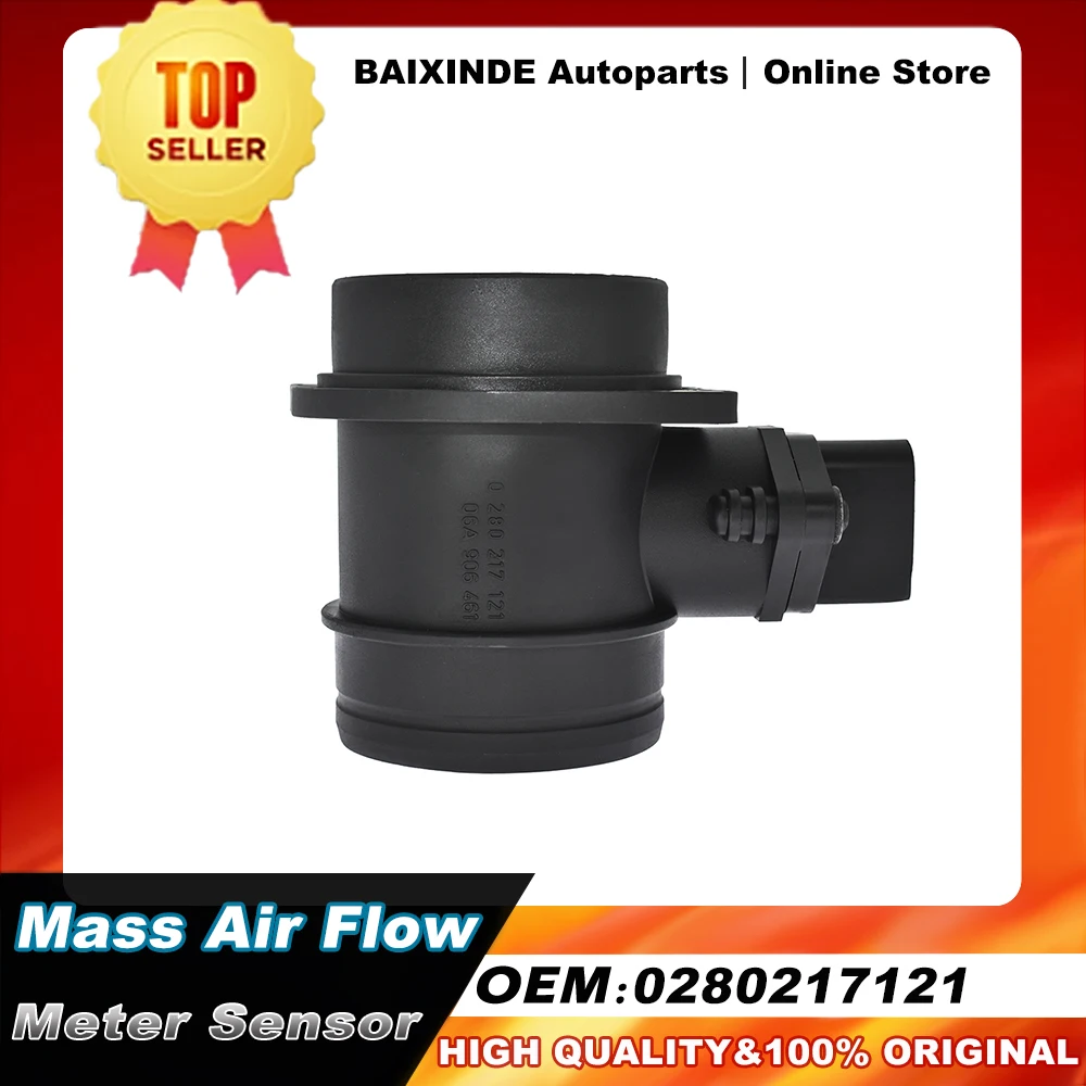 

OEM 1PCS 06A906461G 0280217121 MAF Mass Air Flow Sensor For VW Bora Caddy Golf Lupo New Beetle Passat Polo Sharan