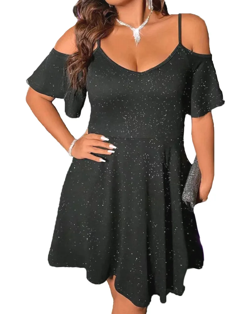 

Dress for Women Summer Fashion New Solid Color Strapless Halter Sexy Birthday Party Prom Skirt