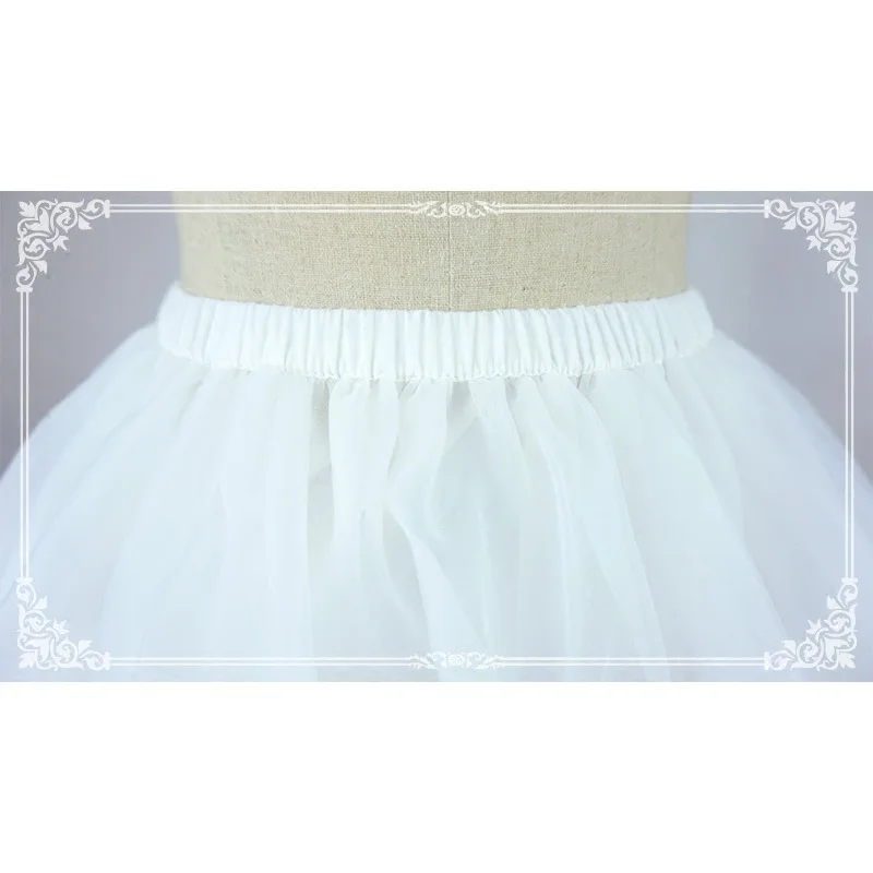 Lolita Witte Gaas Rok Zacht Gaas Zonder Been Dagelijkse Rok Trouwjurk Petticoat Halve Rok Cosplay Gezwollen Rok