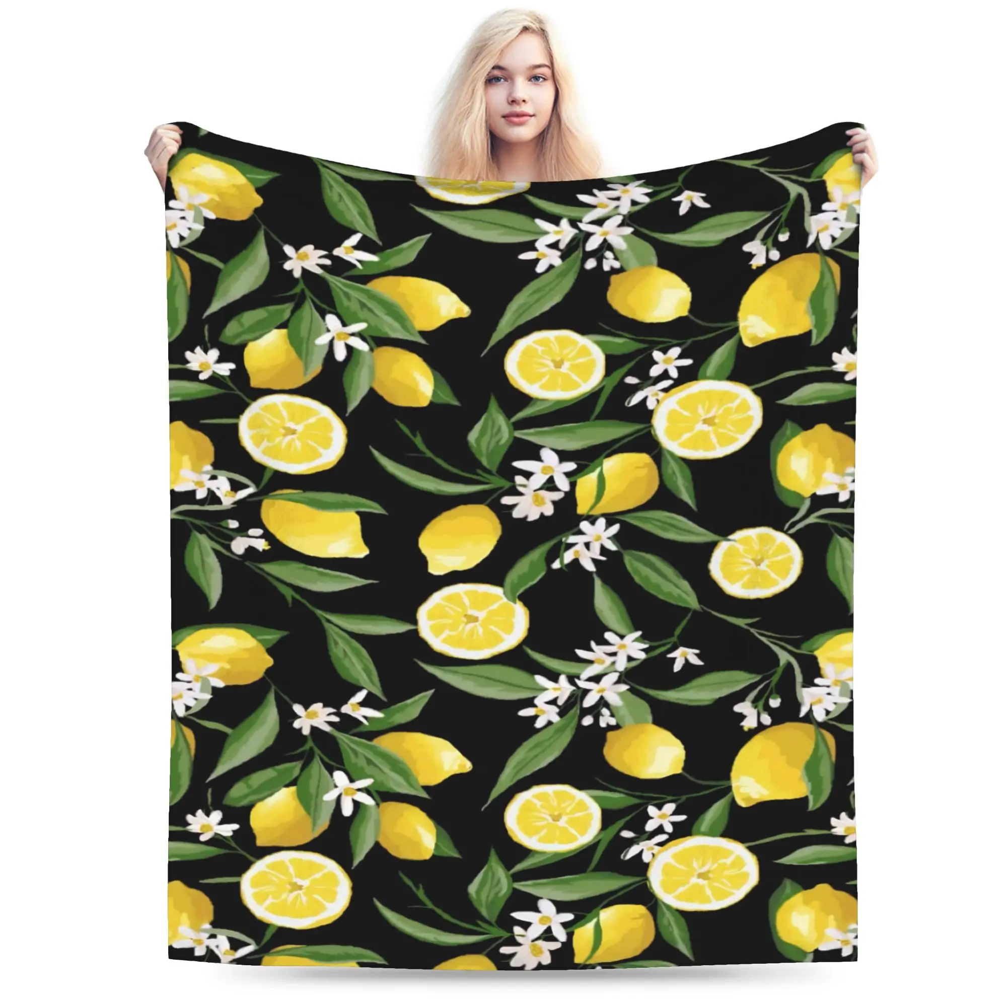 Comfort Lemon Sicily Rectangle Blanket Stuff Sofa Decorative  Throws And Blankets Lightweight Thin Flannel for Office