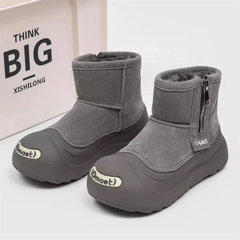 

Женские зимние зимние ботинки, теплая меховая подошва с боковой молнией, теплая меховая подкладка, резиновая подошва, противоскользящая удобная уличная обувь с высоким берцем