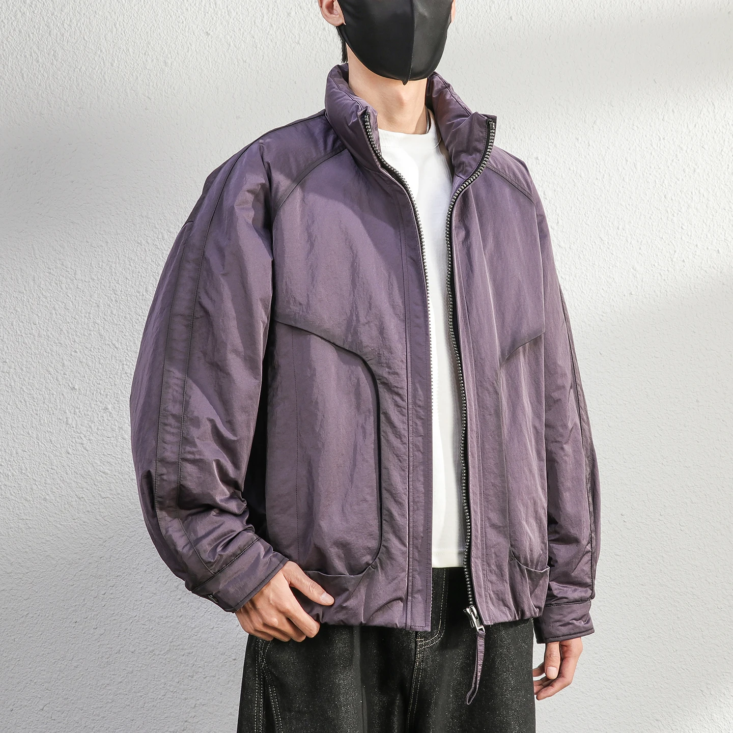 

Milan Faion Luxury Men's down Jaet Warmth Collar Winter Coat Nine Purple Color High Quali Fabric Casual Sle Zipper Cl...