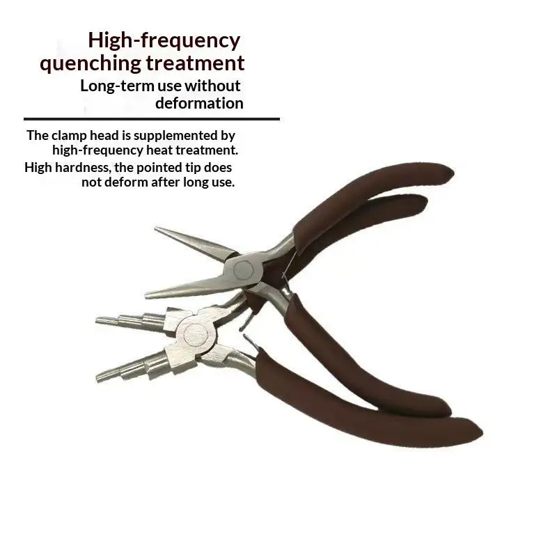 Jewelry Making Pliers Rubber Multifunctional Hand Tool Needle Nose Round Wire Cutters For Beading Wire Wrapping DIY Craft Makin