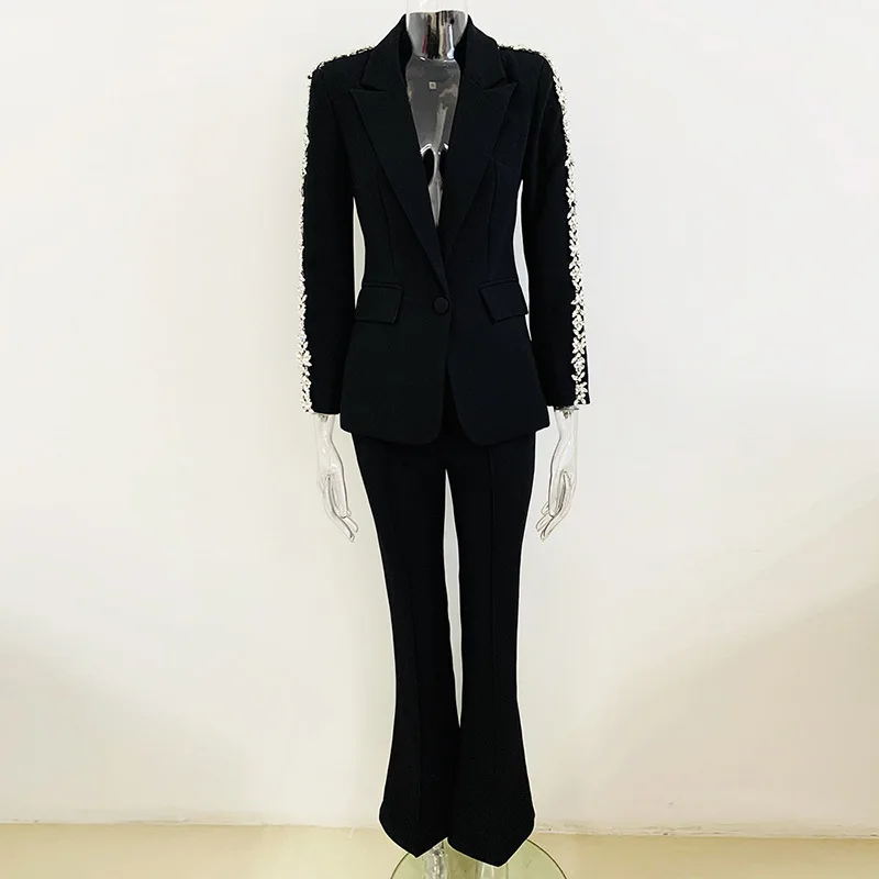 Allingentle Women Pants Suits 2 Piece Set Long Sleeve Blazer Regular Fit Suits Women's Fashion Suit Customized
