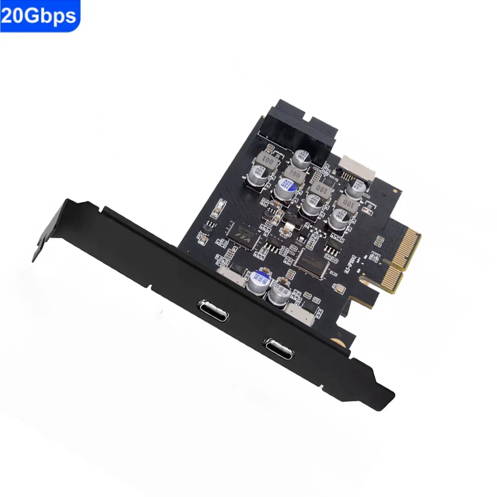 Type-E USB 3.1 Front Panel Socket & USB3.0 19Pin/20Pin & Dual Type-C USB-C to PCI-E Express Card Adapter ASM3142 VL822
