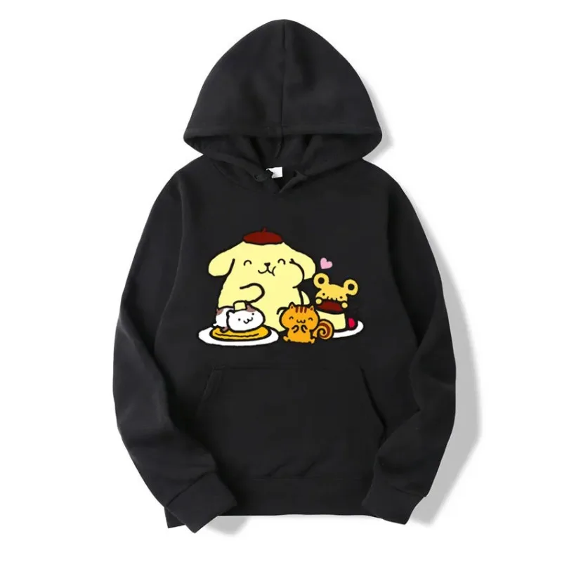 Pompom Purin Cartoon Anime Women Pullover Tops Spring Autumn Men Hoodie 2024 Fashion Yellow Sports Couple Sweatshirt Clothes