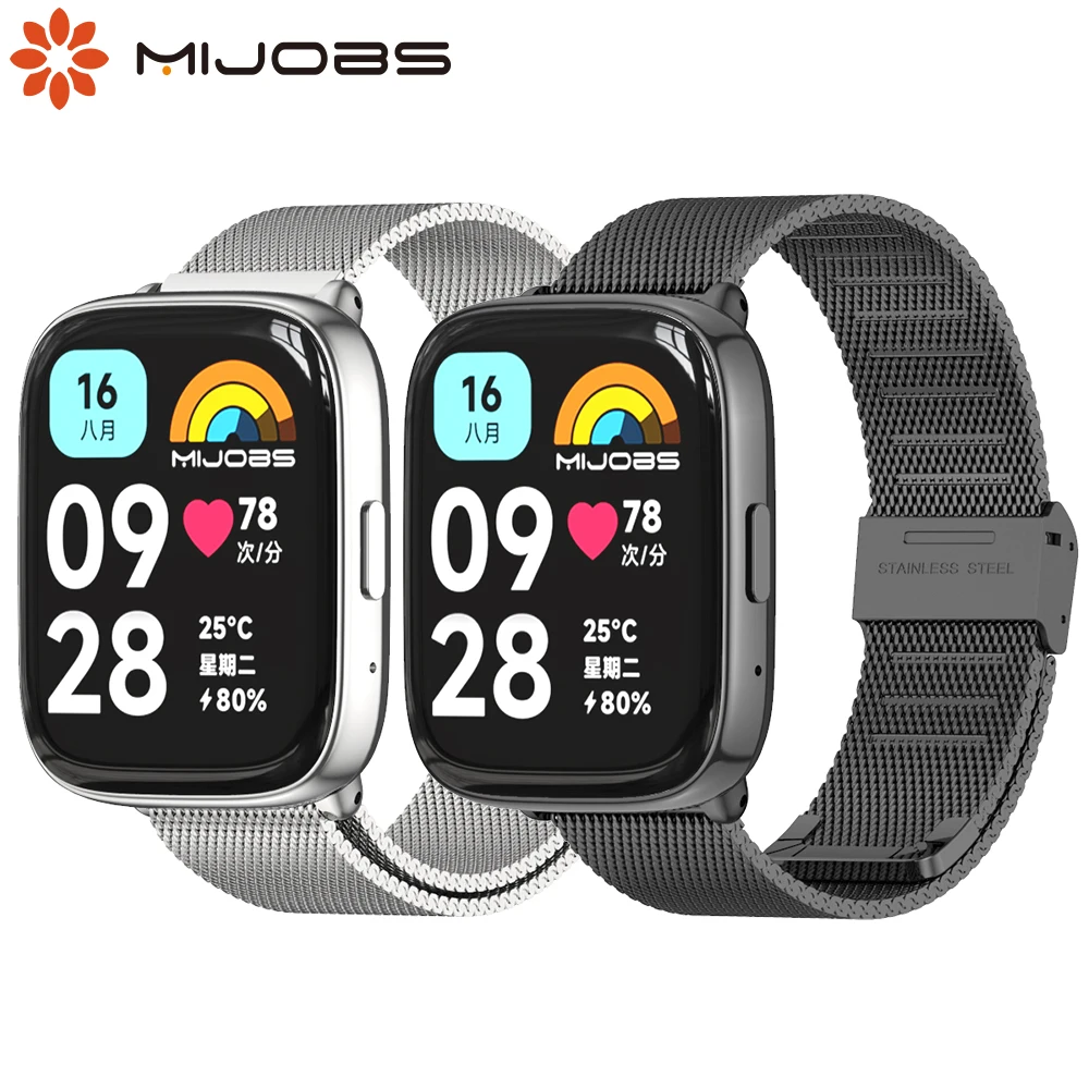 

For Xiaomi Redmi Watch 3 Active Metal Milanese Watchband Stainless Steel Replacement Strap Wrist Bracelet