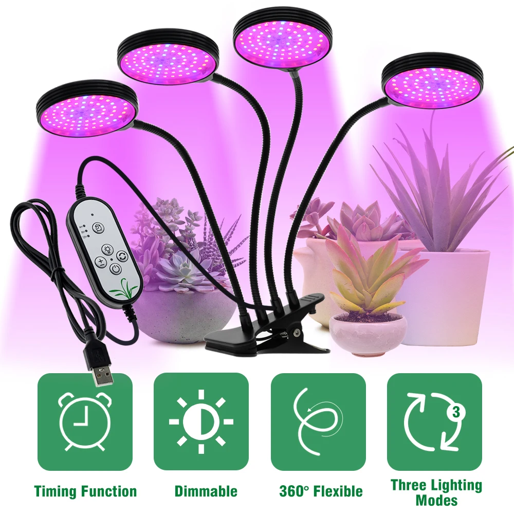 DC5V USB LED Grow Light With Control Full Spectrum Sunlike LED Phyto Lamp For Indoor Plants Seedlings Flower Home Tent