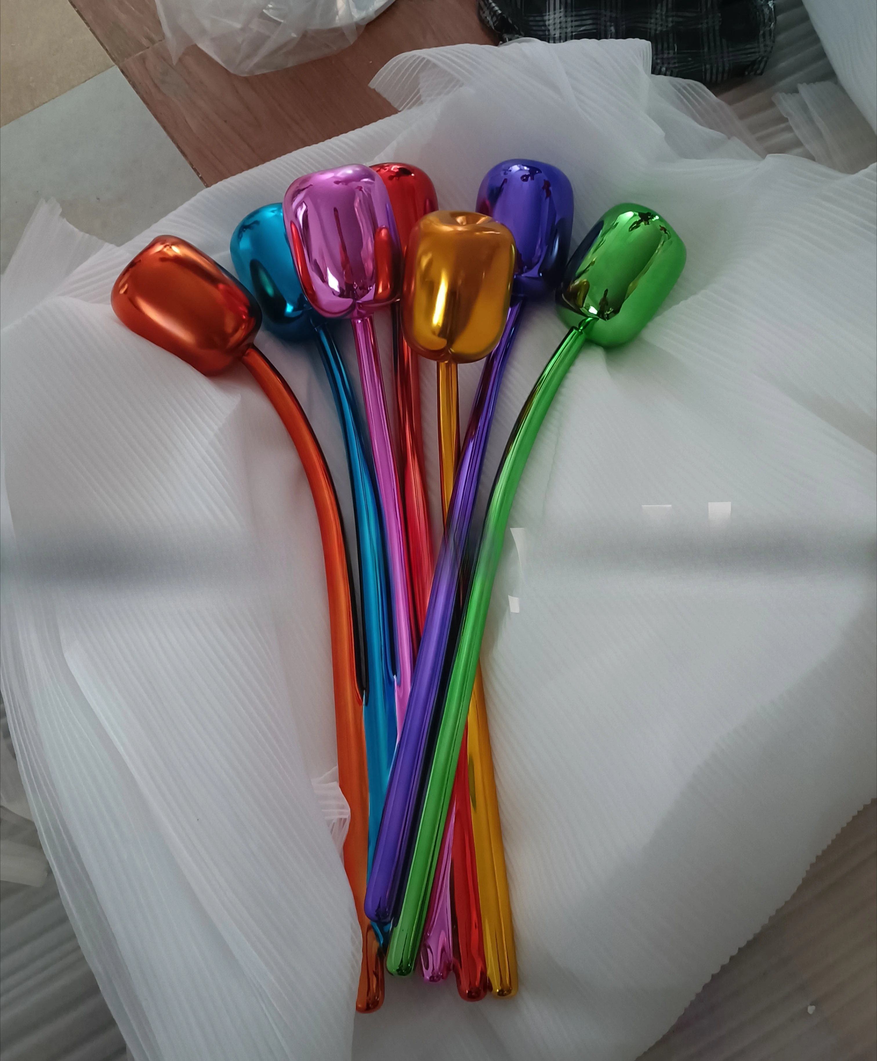 ized color Colorful famous electroplated tulip balloon tulip wholesale home decoration tulip sculpture DIY home decoration