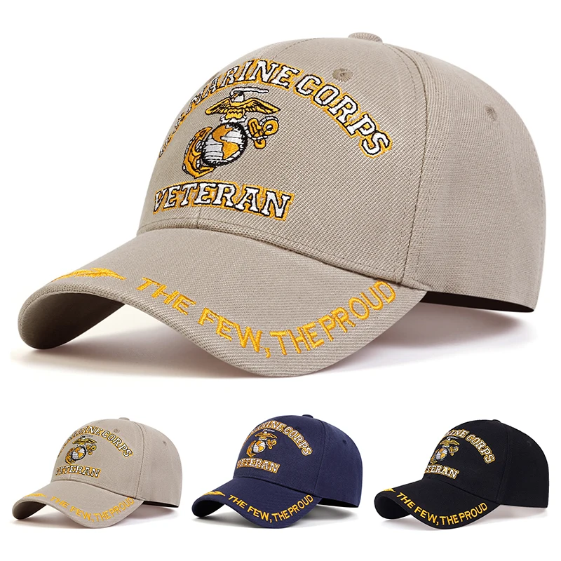 

U.S. MARINE CORPS VETERAN Letter Embroidery Baseball Caps Spring and Autumn Unisex Outdoor Adjustable Casual Hats Sunscreen Hat