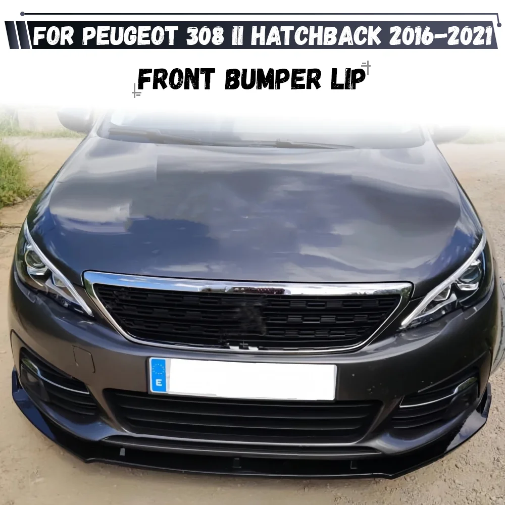 for-peugeot-308-ii-t9-s-s-gt-gt-line-hatchback-2016-2021-lci-front-bumper-splitter-lip-diffuser-body-kit-spoiler-guard