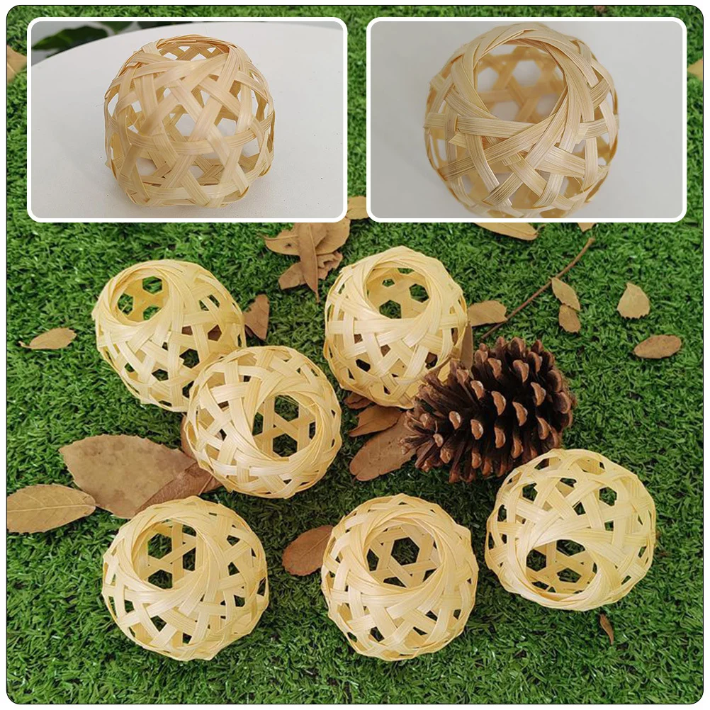 

4pcs Mini Woven Bamboo Lampshade Replacement Cover For Table Floor Pendant Ceiling Light Decorative Indoor Lighting Fixture Home