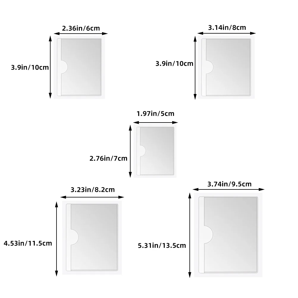 50Pcs Clear Label Pockets Self Adhesive Transparent Film for Cardboard Boxes Packaging Labels Shipping Organizers Index Sleeve